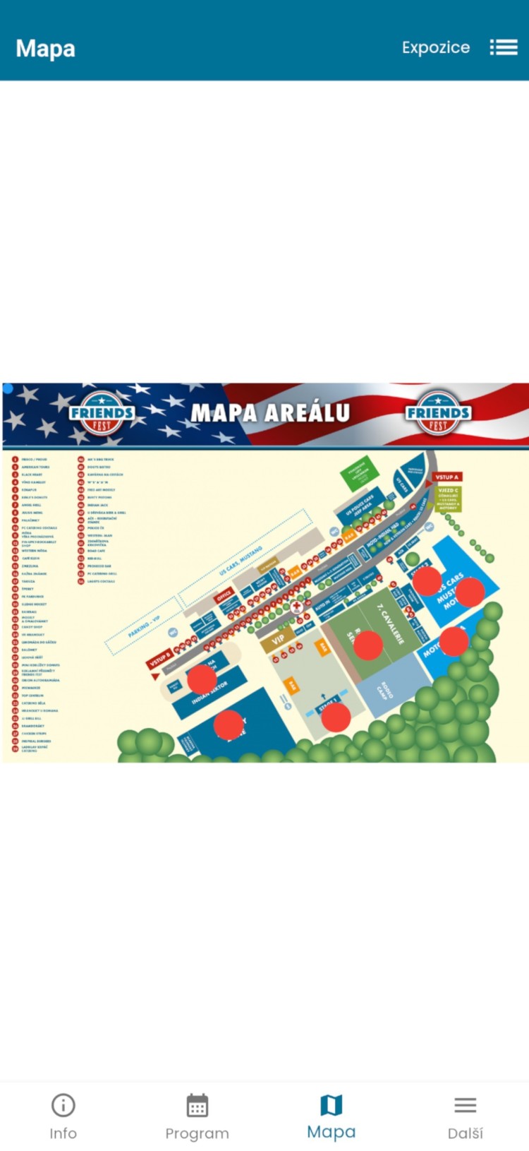 Mapa areálu