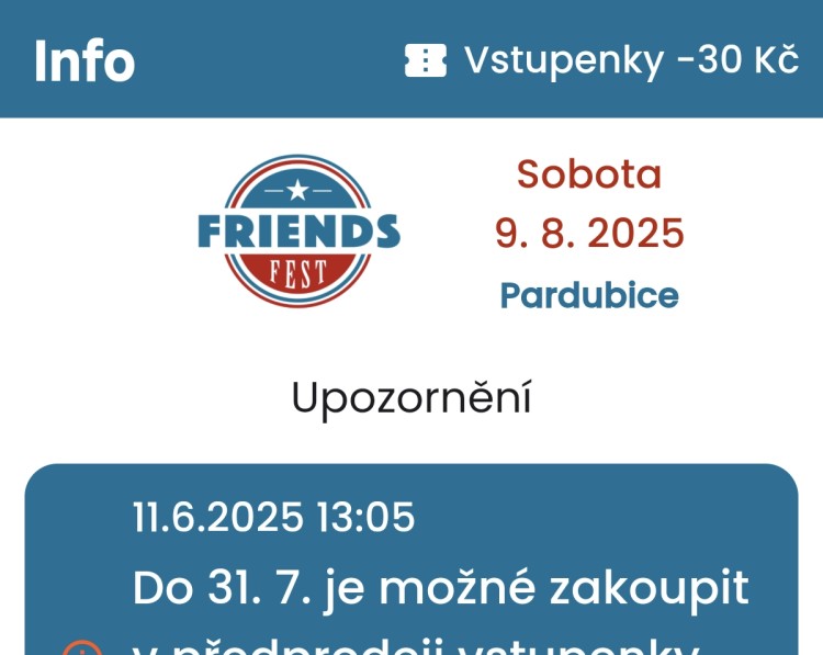 NOVÁ OFICIÁLNÍ APLIKACE FRIENDS FEST!